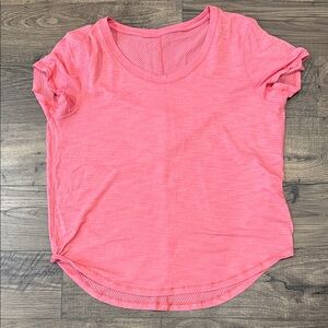 Lululemon Short Sleeve Scoop Neck Tee - Coral Pink